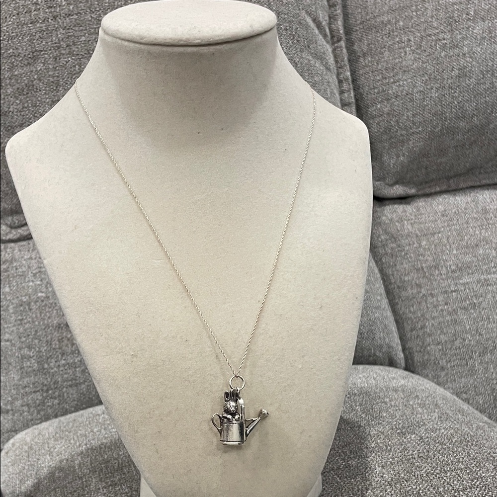 925 Silver Watering Can Pendant Necklace